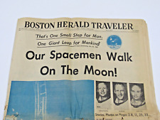 Boston Herald Traveler  JULY 21 1969 Our Spacemen Walk On The Moon  #VM-2 picture