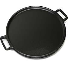 Pizza Pan Cast Iron Skillet Kitchen Cookware Frying Baking Cooking14'' Black picture