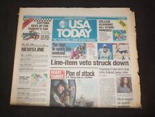 1998 FEBRUARY 13-15 USA TODAY NEWSPAPER - LINE-ITEM VETO STRUCK DOWN - NP 7905 picture