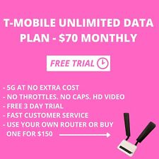 T-Mobile UNLIMITED 4G 5G Internet Hotspot Data SIM card. $70 Monthly FREE TRIAL picture
