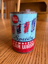 Vintage 1940s 6oz. Size Whiz Speedry Car Wash Lithographed Advertising Tin Can picture