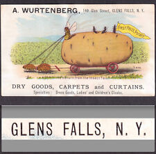 Glens Falls New York 1800's Wurtenberg Dry Goods Insect Fair Fantasy Trade Card picture