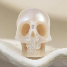 9.25mm Human Skull Carving Cream White Freshwater Pearl 0.49g vertically drilled picture