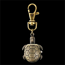 Turtle Shape Cute Pocket Watch Vintage Bronze Keychain Novelty Quartz Watch Gift picture