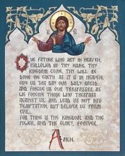 Orthodox Icon- Illuminated Lord’s Prayer with Christ 8