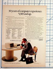 Vintage IBM Personal Computer PC Original Magazine Ad 1980s Retro Computing picture
