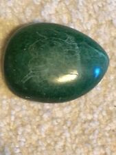 VINTAGE GREEN STONE PAPER WEIGHT ENGRAVED ELEPHANT 3-1/8