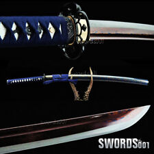elegant blue ito Japanese Samurai Katana Sword folded steel bloody red blade picture