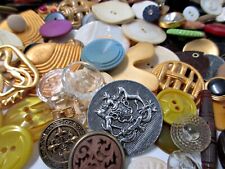 Vintage Buttons 1450+ Mixed Lot Sewing Many Glass Metal Plastics Wood Unsorted picture