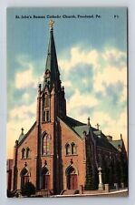 Freeland PA-Pennsylvania, St John's Roman Catholic Church, Vintage Postcard picture