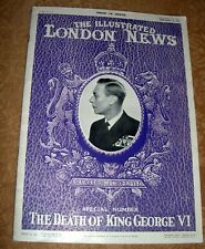 The Illustrated London News February 16rd 1952 George VI Death of George VI picture