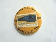 Cool Vintage 1982 World's Fair Knoxville TN Fossil Fuels Postage Stamp Pinback picture