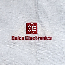 Delco Electronics Polo Shirt GM General Motors Auto Car Embroidered White Size L picture