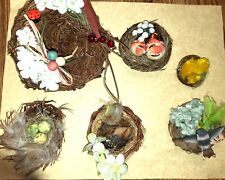 Vintage Mixed Lot of 6 Bird & Nest with Flowers Decorative Animals Arts & Craft picture