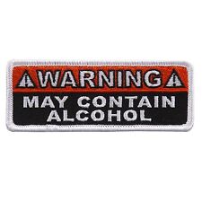 Warning May Contain Alcohol Embroidered Iron on Patch picture