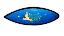 Sea turtle underwater sea life handcrafted wooden surfboard hand painted beach picture
