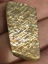 High Grade Rainbow Lattice Sunstone Crystal Slice Freeform Collection Piece Gift picture