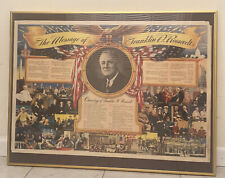 Rare 1945 Thom Mc an Shoe Co. Framed Commemorative Print The Message of F.D.R.   picture