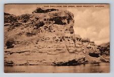 Prescott AZ- Arizona, Cave Dwellings, Osk Creek, Antique, Vintage c1916 Postcard picture