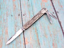 VINTAGE KISSING CRANE PRUSSIA SILVER WHEAT PICTURE WHITTLER POCKET KNIFE KNIVES picture