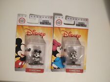 Disney 2 Nano Metafigs Mickey & Minnie Mouse Silver New Diecast Metal 2