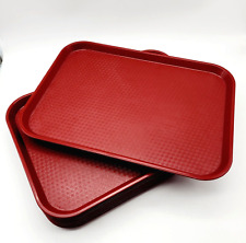 Vintage Cambro Academia 10 pc Cafeteria Lunchroom Trays Red Maroon 16 X 12 NEW picture