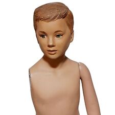 Vintage Boy Mannequin 4 Foot 1950s 1960s Store Display Male Child with Stand REA picture