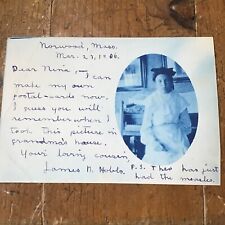 VINTAGE NORWOOD MA CYANOTYPE POSTCARD C.1906 RARE MEASLES NINA HISCOCK picture