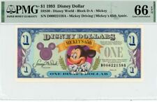 1993 $1 Disney Dollar Mickey 65th Anniv. PMG 66 EPQ (DIS30) picture