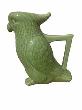 Vintage Cockatoo Figural Pitcher Green 10” Rare Kitchenware Barware picture