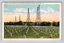 Arlington VA-Virginia, World War Secion, Wireless Towers, Vintage Postcard picture