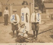 Baby Pull Stroller Buggy La Cross WI Barn Door Family c.1926 RPPC Photo Postcard picture