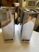 Vintage Mid Century MCM Lincoln Beautywear Chrome Flour & Sugar Wedge Canister picture