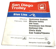 FEBRUARY 1998 SAN DIEGO TROLLEY BLUE LINE PUBLIC TIMETABLE picture