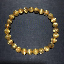 7.2mm Natural Hair Rutilated Quartz Crystal Round Beads Bracelet AAA picture