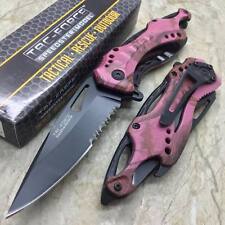 Tac Force Assisted Open Pink/Purple Camo Tatical Outdoor Hunting Pocket Knife picture