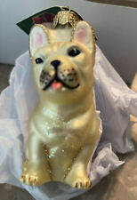 Old World Christmas Hand Painted Blown Glass Ornament FRENCH BULLDOG Frenchie  picture