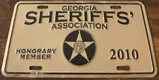 2010 Georgia Sheriff's Association Honorary Member Booster License Plate picture