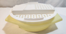 VINTAGE TUPPERWARE YELLOW GRATER BOWL SET 786-2  727-3  230-19 SLICE SHRED GRATE picture
