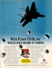 Media Vision Fusion CD 16 PC Multimedia Vintage Magazine Ad 1993 Fighter Jet picture