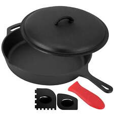 12 Inch Pre-Seasoned Cast Iron Skillet with Cast Iron Lid picture