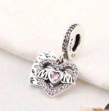 New Pandora ALL OF ME PINK CZ Heart and Mom Charm Bead w/pouch Valentine's Day picture