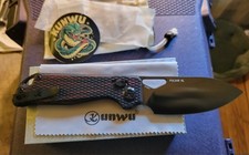 Kunwu Pulsar XL Red Gmascus Elmax Drop Point Satin DLC blade picture