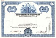 Speed-O-Print Business Machines Corp. - Specimen Stock Certificate - Specimen St picture