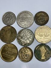 COLLECTION OF 9 CASINO TOKENS DIFFERENT TYPES SOME RARE LOOK #cc3 picture