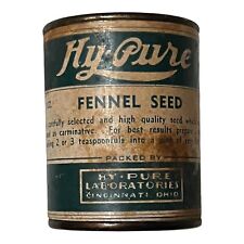 Vintage Advertising Tin-HY-PURE LABORATORIES Fennel Seed-Full 2-1/2