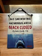 Jaws Metal No Swimming Sign Universal Studios 12 X 16 Inches picture