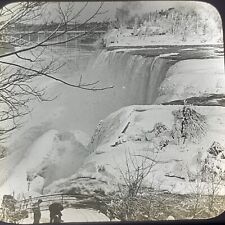 Vtg Magic Lantern Glass Slide Photo Keystone American Falls Niagara NY Winter picture