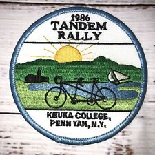 Vintage 1986 Tandem Rally Bicycle Patch Keuka College picture