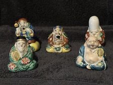 Vintage Japanese Kutani Five Lucky Gods Moriage Porcelain Figurines-5 Immortals picture